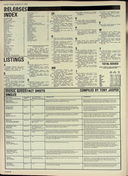 MUSIC WEEK, MARCH 10, 1979 C D E Rs INDEX BALDWIN, Colin B