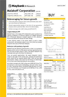 Malakoff Corporation (MLK MK)