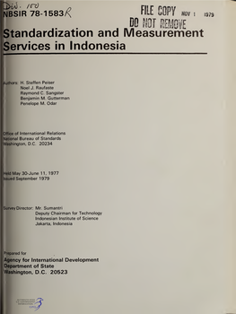 Standardization and Measurement Services in Indonesia