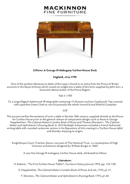 A George III Mahogany Carlton House Desk England, Circa 1790