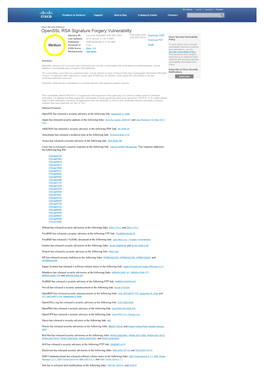 Openssl RSA Signature Forgery Vulnerability