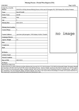 Missing Person - Period Wise Report (CIS) 15/02/2019 Page 1 of 50