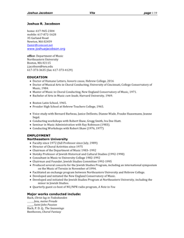 Joshua Jacobson Vita Page 1/19 Joshua R. Jacobson Home