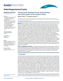 Vertical Mixing and Carbon Export in the Southern Ocean