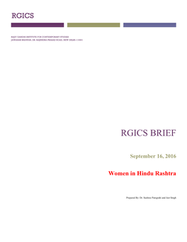 RGICS Brief Women in Hindu Rashtra