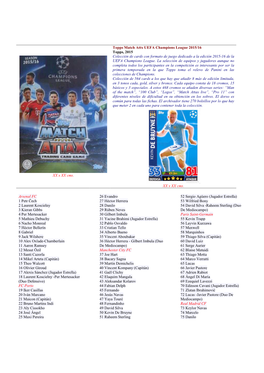 Topps Match Attx UEFA Champions League 2015/16 Topps, 2015 Colección De Cards Con Formato De Juego Dedicado a La Edición 2015�16 De La UEFA Champions League