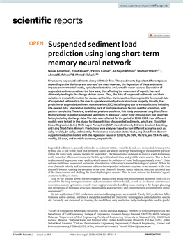 Suspended Sediment Load Prediction Using Long Short-Term Memory