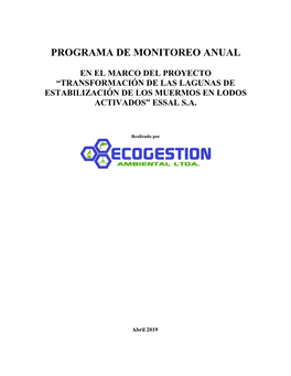 Programa De Monitoreo Anual