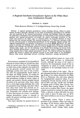 A Regional Interbasin Groundwater System in the White River Area, Southeastern Nevada