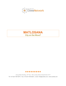 MATLOSANA City on the Move?