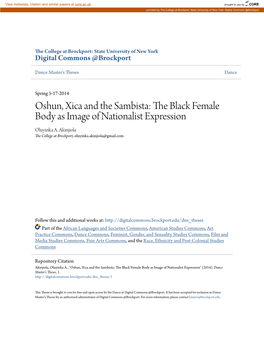 Oshun, Xica and the Sambista: the Black Female Body As