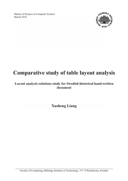 Comparative Study of Table Layout Analysis