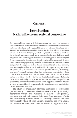 Introduction National Literature, Regional Perspective