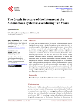 The Graph Structure of the Internet at the Autonomous Systems Level During Ten Years