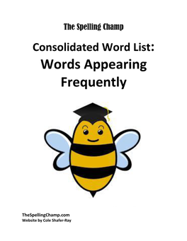 Consolidated Word List Words Appearing Frequently