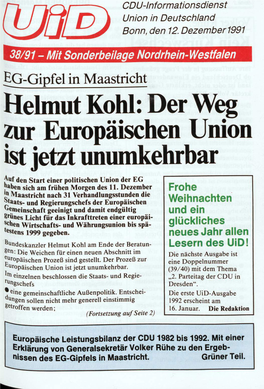 UID 1991 Nr. 38, Union in Deutschland