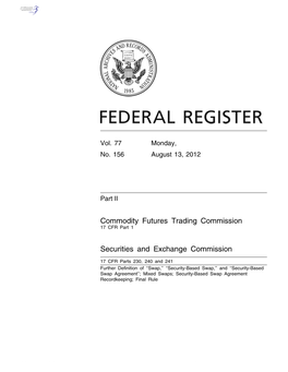 Commodity Futures Trading Commission 17 CFR Part 1