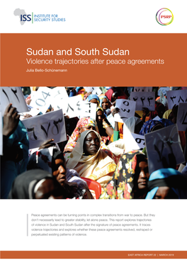 Sudan and South Sudan Violence Trajectories After Peace Agreements Julia Bello-Schünemann