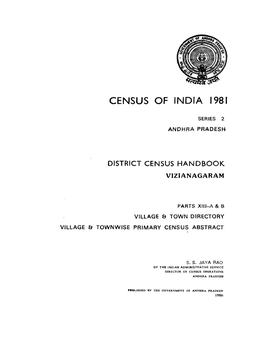 District Census Handbook, Vizianagaram, Part XIII a & B