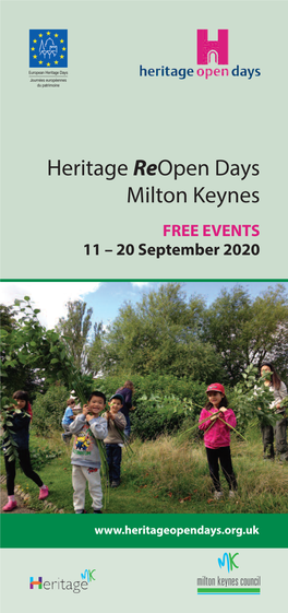 Heritage Reopen Days Milton Keynes FREE EVENTS 11 – 20 September 2020