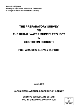 The Preparatory Survey on the Rural Water Supply Project in Southern Djibouti