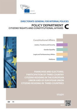 Franchise and Electoral Participation of Third Country Citizens Residing in the European Union and of Eu Citizens Residing in Third Countries