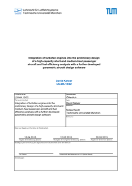 Integration of Turbofan Engines Into the Preliminary Design of a High