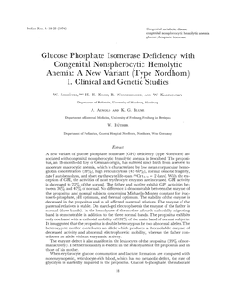 Glucose Phosphate Isomerase Deficiency with Congenital Nonspherocytic Hemolytic Anemia: a New Variant (Type Nordhorn) I