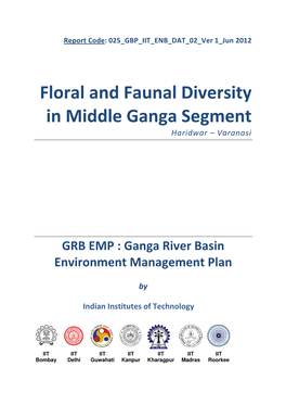 Floral and Faunal Diversity in Middle Ganga Segment Haridwar – Varanasi