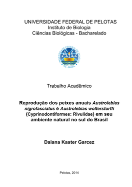 Bacharelado Trabalho Acadêmico Reprodução Dos Peixes Anuais