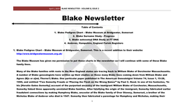 Blake Newsletter - Volume 8, Issue 2