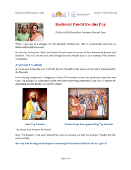 Kashmiri Pandit Exodus Day