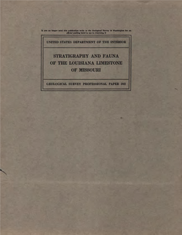 Stratigraphy and Fauna of the Louisiana Limestone of Missouri