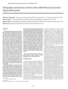 Stratigraphic and Structural Evolution of the Middle Miocene Synvolcanic Oregon-Idaho Graben