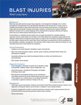 Blast Lung Injury Blast Lung Injury June 2009 Year Follow-Up”, by Hirshberg, Boaz, MD, Etal