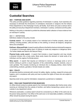 Custodial Searches