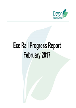 Exe Rail Progress Report February 2017 Marsh Barton Station