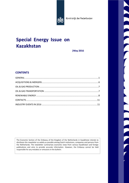 Special Energy Issue on Kazakhstan |May 2016