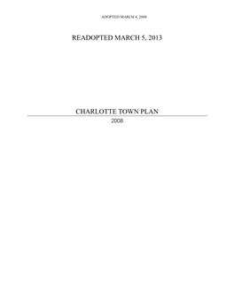 Charlotte Town Plan 2008