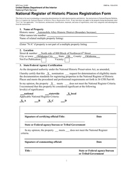 National Register of Historic Places Registration Form