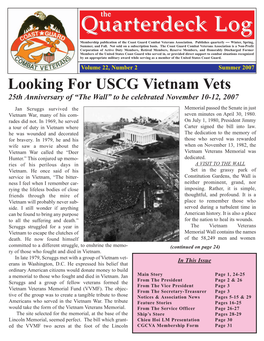 Quarterdeckdeck Loglog Membership Publication of the Coast Guard Combat Veterans Association