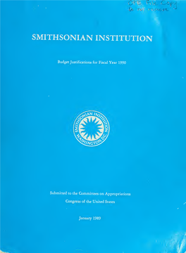 Smithsonian Institution Budget Justifications for the Fiscal Year