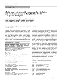 Matita, a New Retroelement from Peanut: Characterization and Evolutionary Context in the Light of the Arachis A–B Genome Divergence