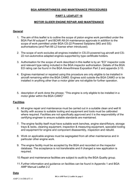 Bga Airworthiness and Maintenance Procedures