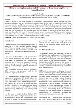 Impact Factor 3.582 Case Studies Journal ISSN (2305-509X