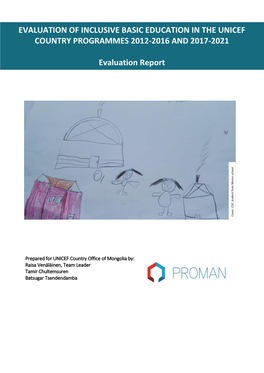 Evaluation of Inclusive Basic Education in the UNICEF Country Programmes 2012-2016 and 2017