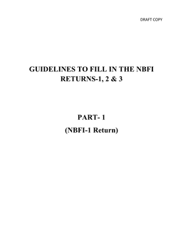 Guidelines to Fill in the Nbfi Returns-1, 2 & 3 Part