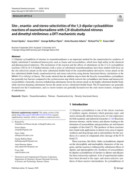 Site-, Enantio- and Stereo-Selectivities of the 1,3-Dipolar Cycloaddition Reactions of Oxanorbornadiene with C,N-Disubstituted N