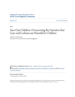 Overcoming the Narrative That Gays and Lesbians Are Harmful to Children Anthony S