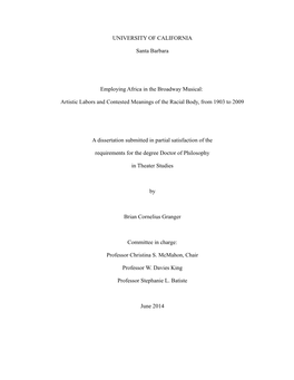 UC Santa Barbara Dissertation Template